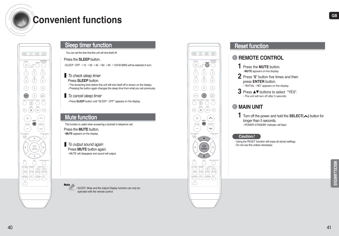 Samsung HT-AS720, AV-R720 Convenient functions, To check sleep timer, To cancel sleep timer, To output sound again 