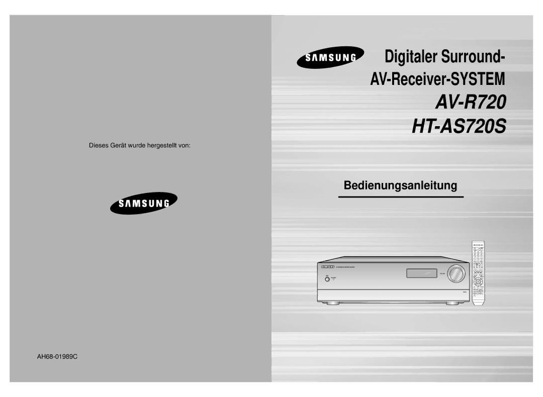 Samsung AV-R720R/XEF manual HT-AS720S 