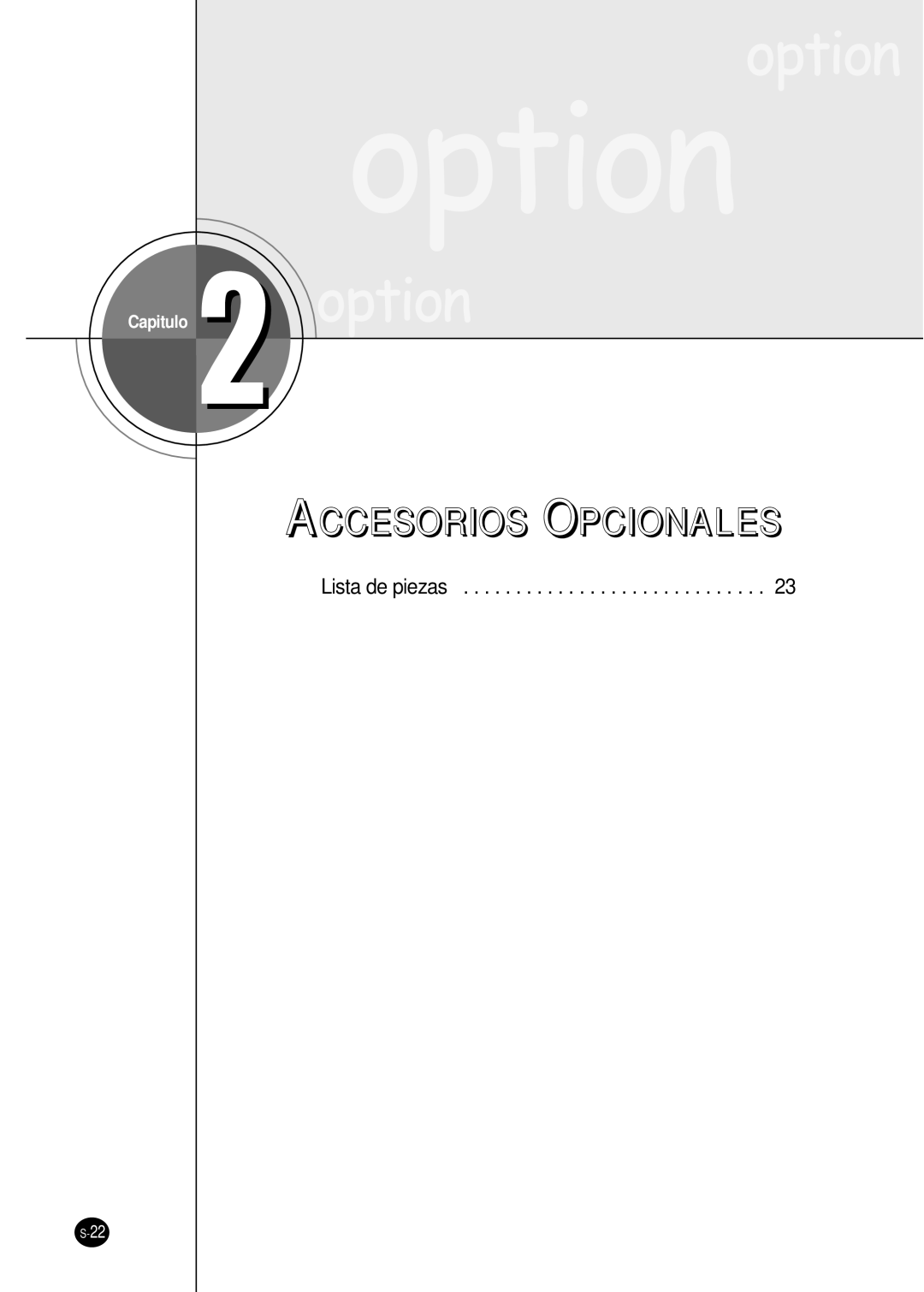 Samsung AVMCH128EA, AVMCH052CA1, AVMCH105CA1, AVMCH140CA1, AVMCH070EA, AVMCH128CA1, AVMCH140EA, AVMCH052EA Accesorios Opcionales 