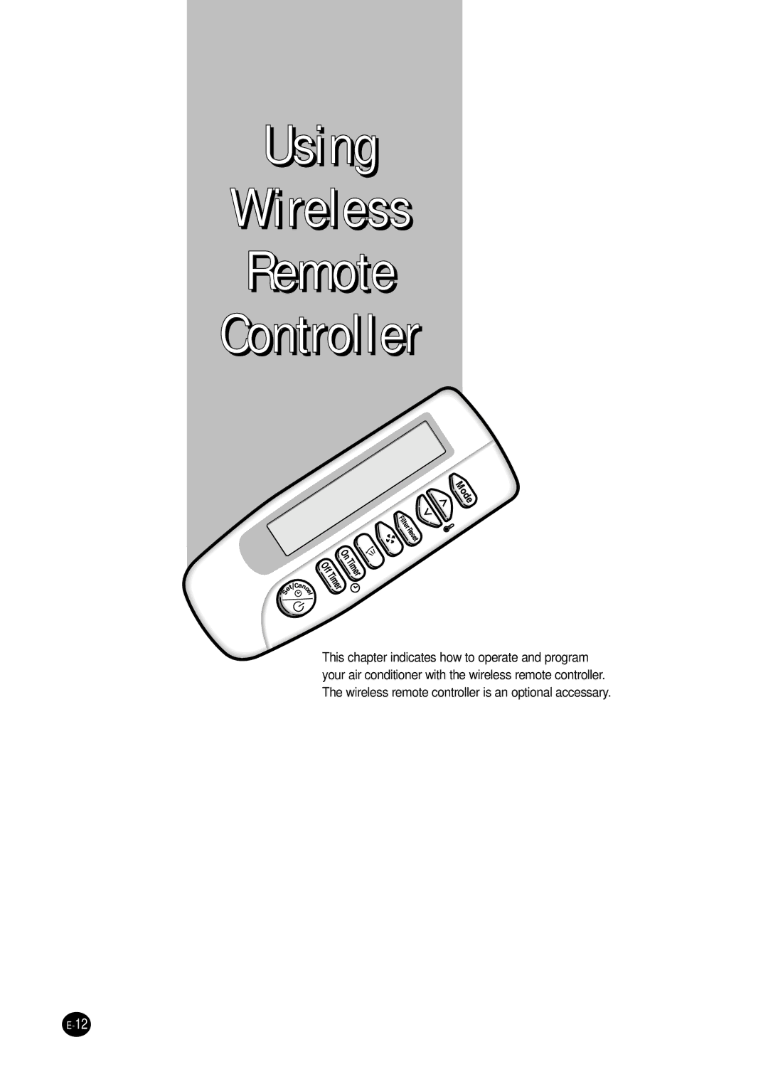 Samsung AVMDC070EA(B)0, AVMDH052CA0, AVMHC128CA0, AVMHC128EA(B)0, AVMHH128CA0, AVMHC105EA(B)0 Using Wireless Remote Controller 