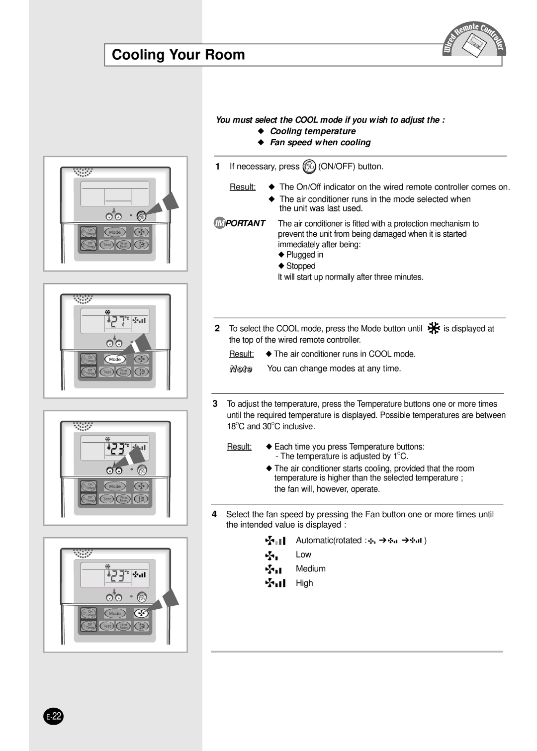 Samsung AVMHH105EA(B)0, AVMDH052CA0, AVMHC128CA0, AVMHC128EA(B)0, AVMHH128CA0, AVMHC105EA(B)0 18OC and 30OC inclusive 