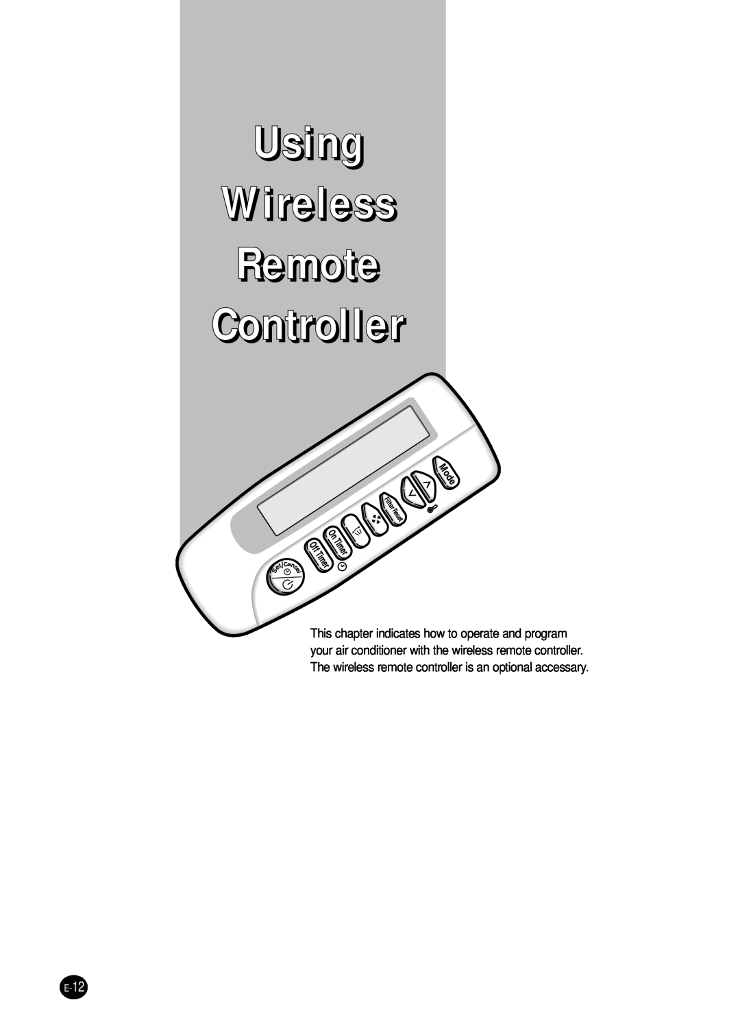 Samsung AVMDC070EA(B)0, AVMDH052CA0, AVMHC128CA0, AVMHC128EA(B)0, AVMHH128CA0 Using Wireless Remote Controller, E-12 