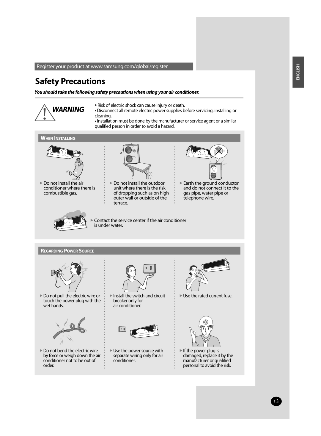 Samsung AVMDH, AVMHH user manual Safety Precautions 