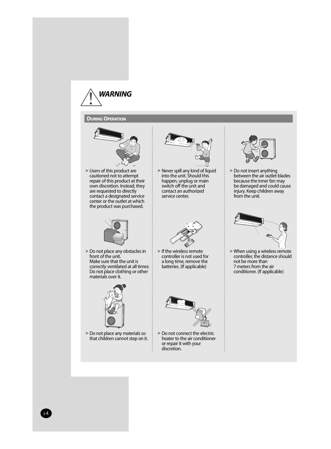 Samsung AVMHH, AVMDH user manual During Operation 