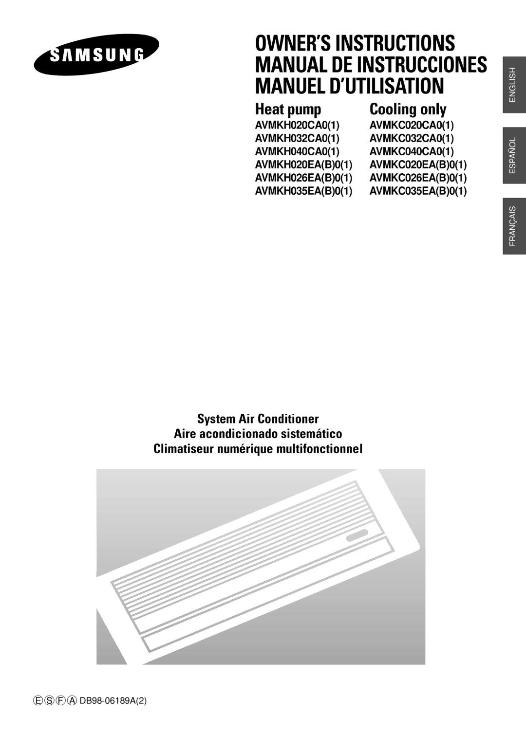 Samsung AVMKC040CA0, AVMKC020CA0, AVMKC035EA, AVMKC020EA manuel dutilisation Manual DE Instrucciones Manuel D’UTILISATION 