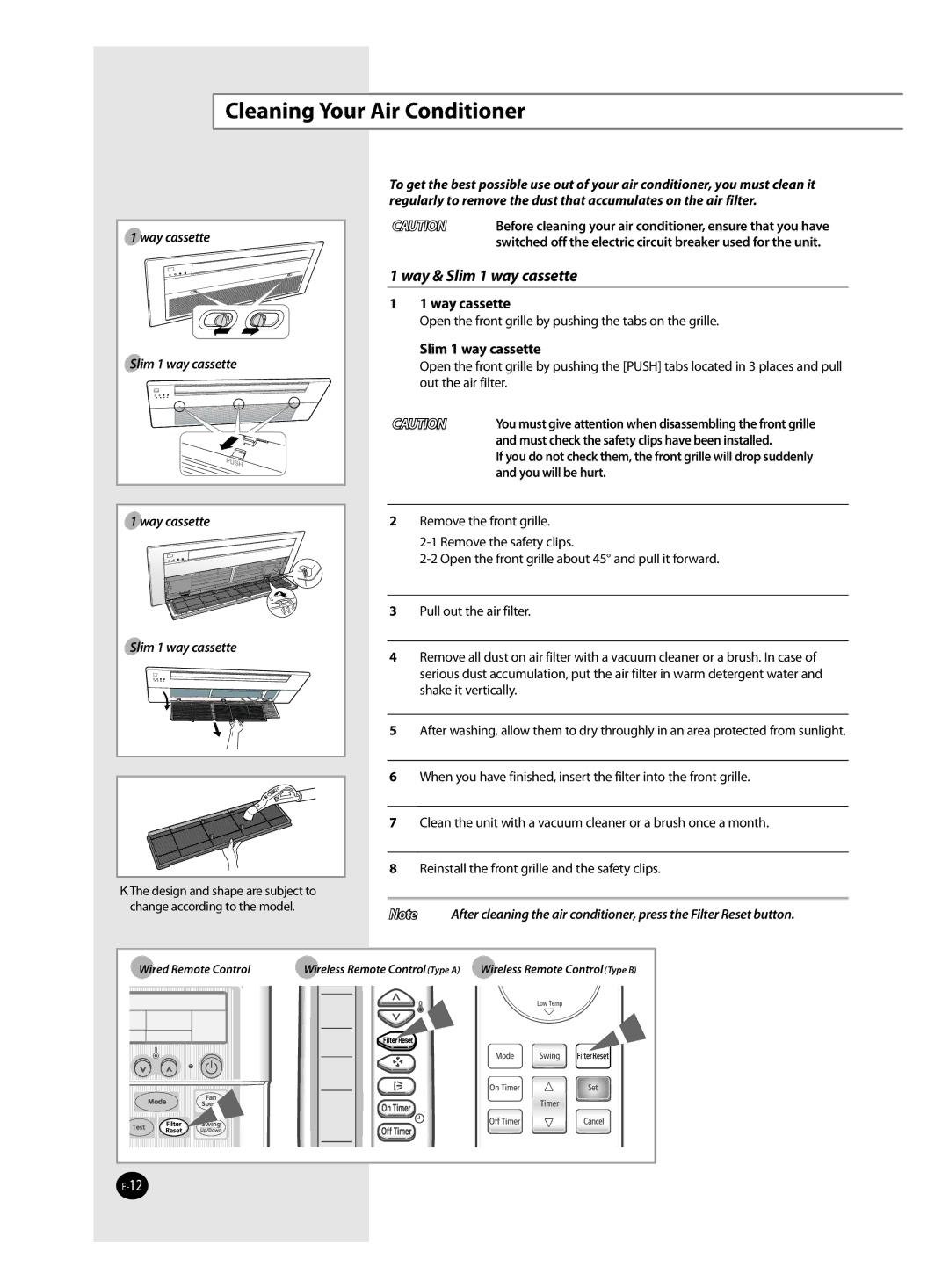 Samsung SH***EAV*. AVMGH(C)**, AVMKH(C)**, AVMCH(C)**, CH(C)***EZM*, AVXC4** Cleaning Your Air Conditioner, You will be hurt 