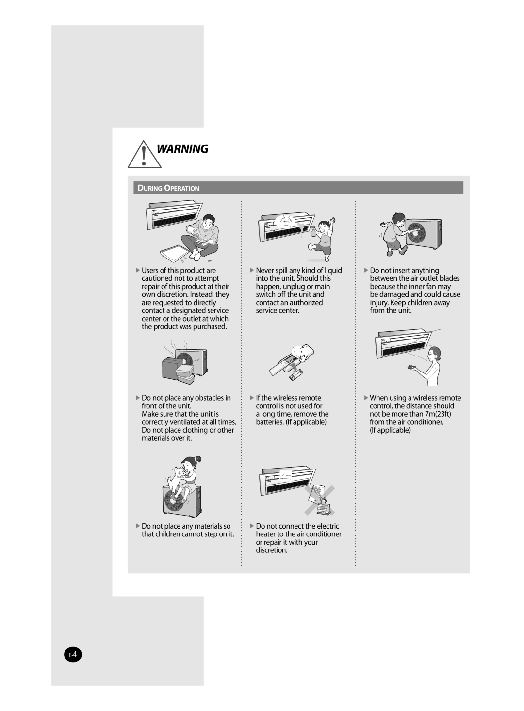 Samsung CH(C)***EAM*, AVMKH(C)**, AVMCH(C)**, CH(C)***EZM*, CH***EAV*, AVXC4**, AVXC2**, AVXC1** When using a wireless remote 