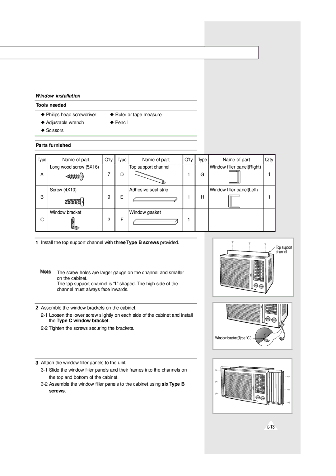 Samsung AW0500 AW0500A manual Tools needed, Parts furnished 