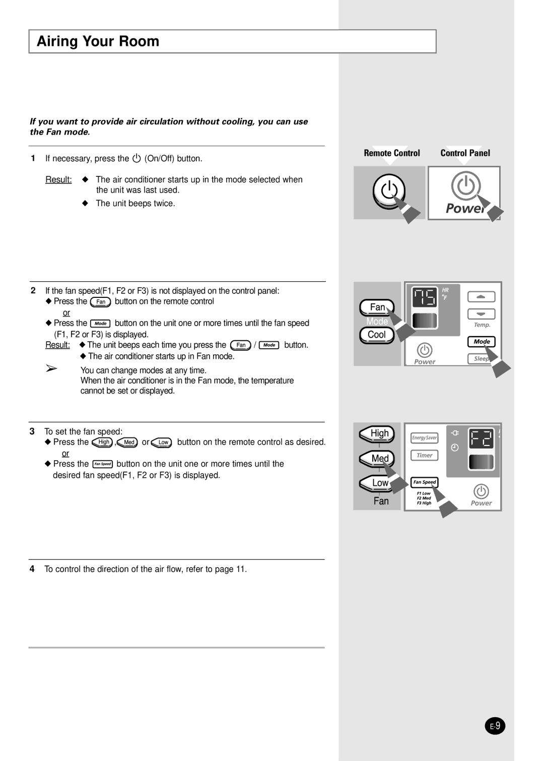 Samsung AW0501B manual Airing Your Room 