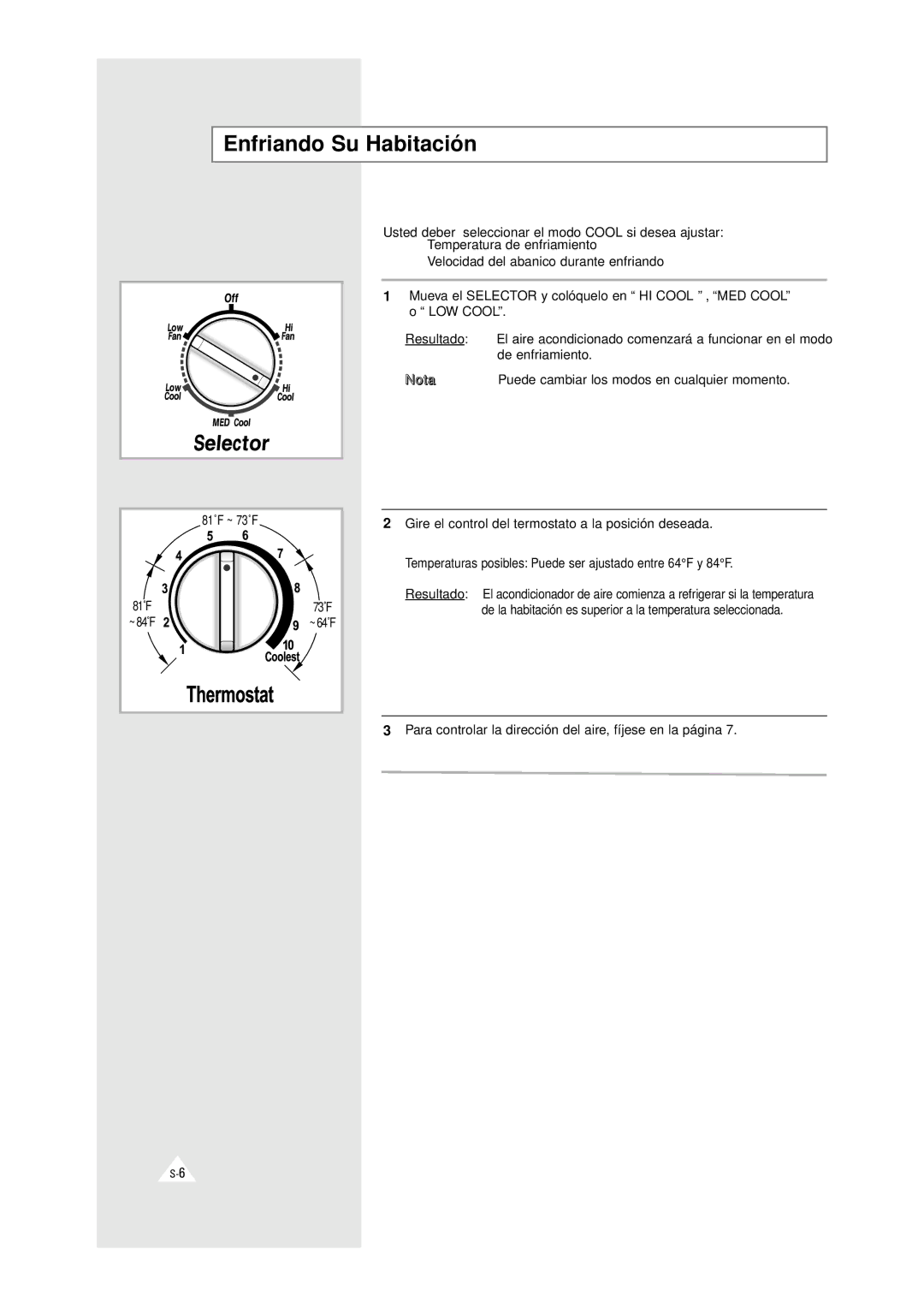 Samsung AW0500A, AW0510C manual Enfriando Su Habitación 