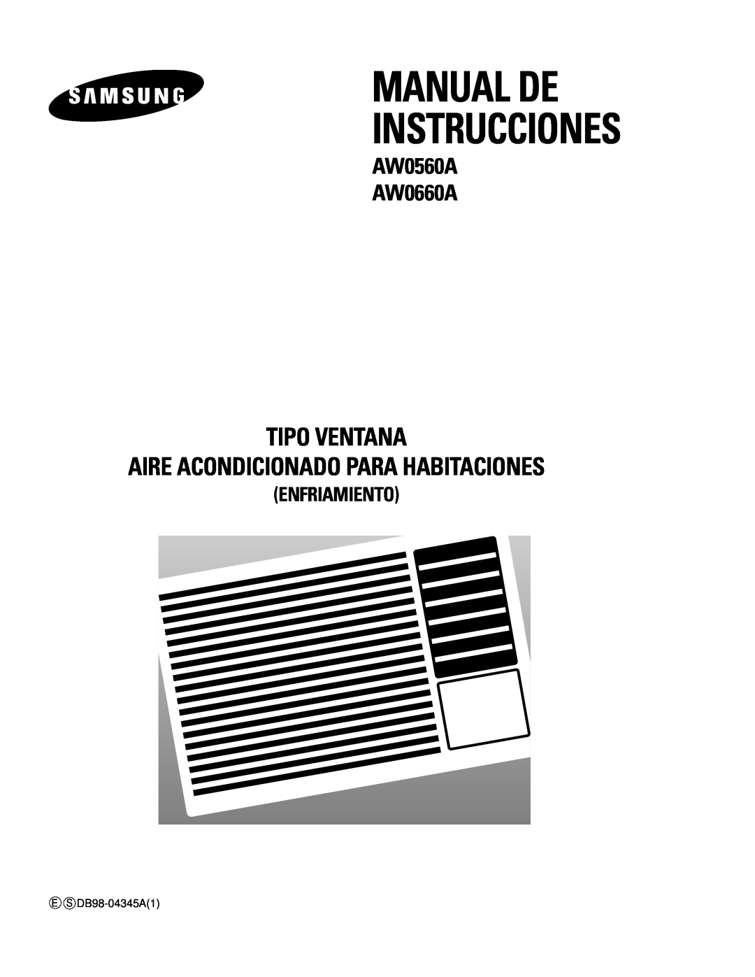 Samsung manual Manual De Instrucciones, Tipo Ventana Aire Acondicionado Para Habitaciones, AW0560A AW0660A 