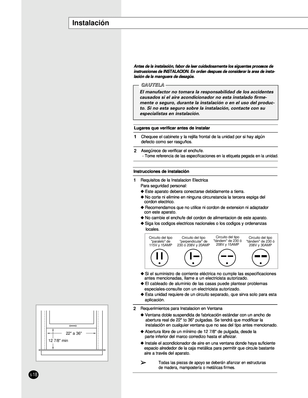 Samsung AW0560A, AW0660A manual Instalación, Cautela 