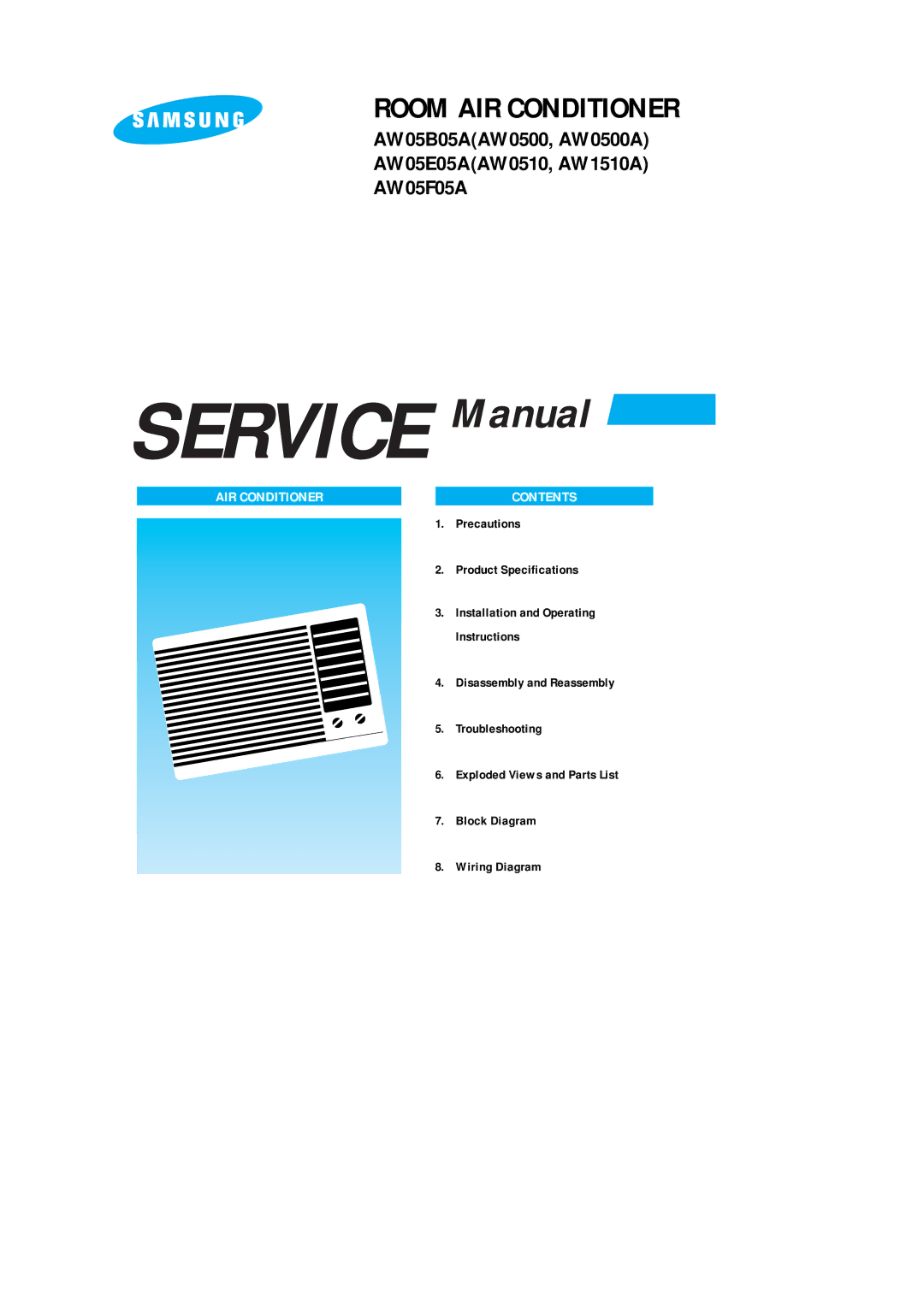 Samsung AW05B05A(AW0500 specifications Room AIR Conditioner 