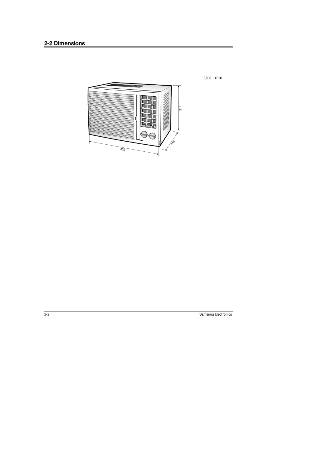 Samsung AW05B05A(AW0500 specifications Dimensions 