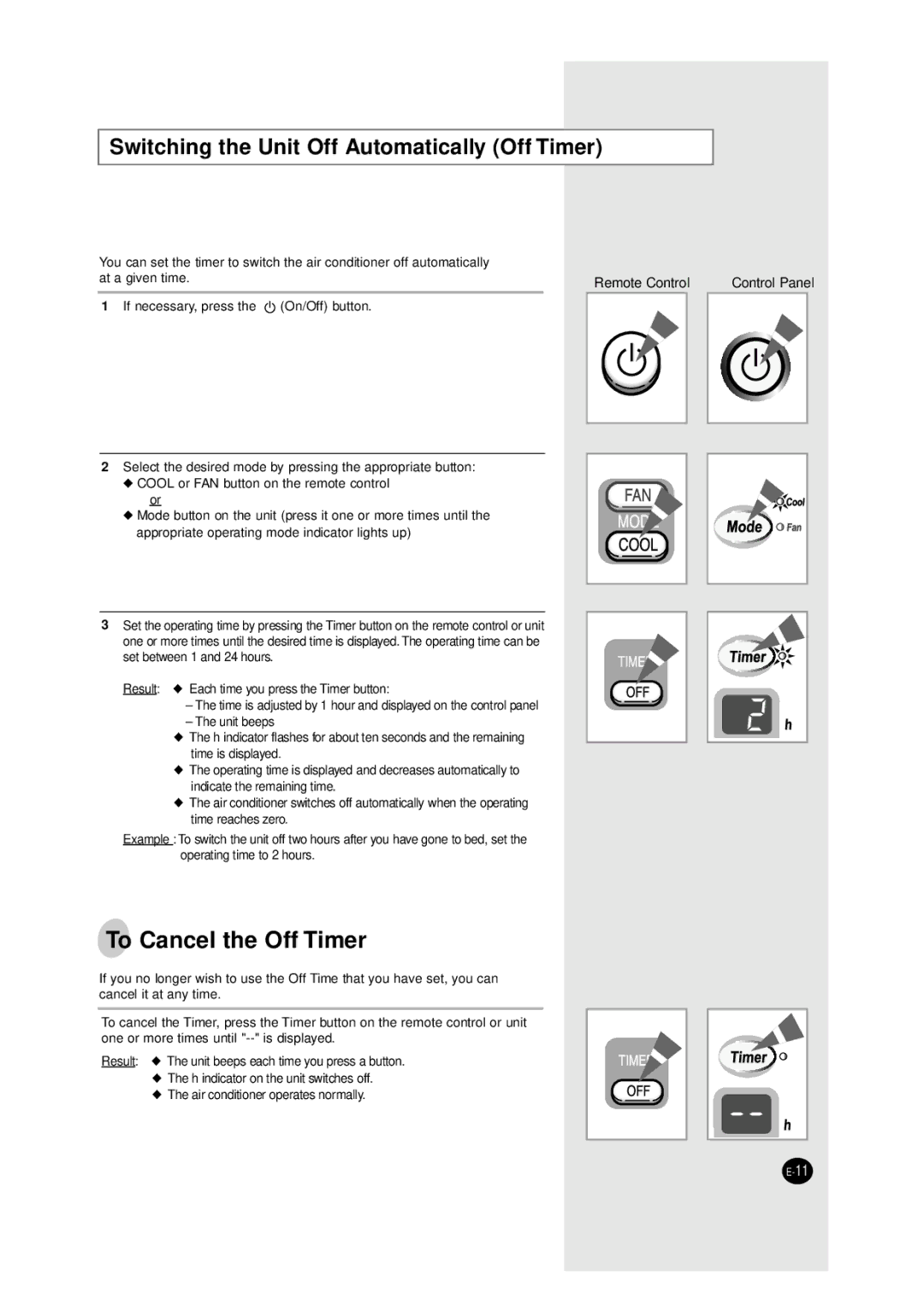 Samsung AW0890, AW0690, AW1290, AW1090 manual Switching the Unit Off Automatically Off Timer, Remote Control 