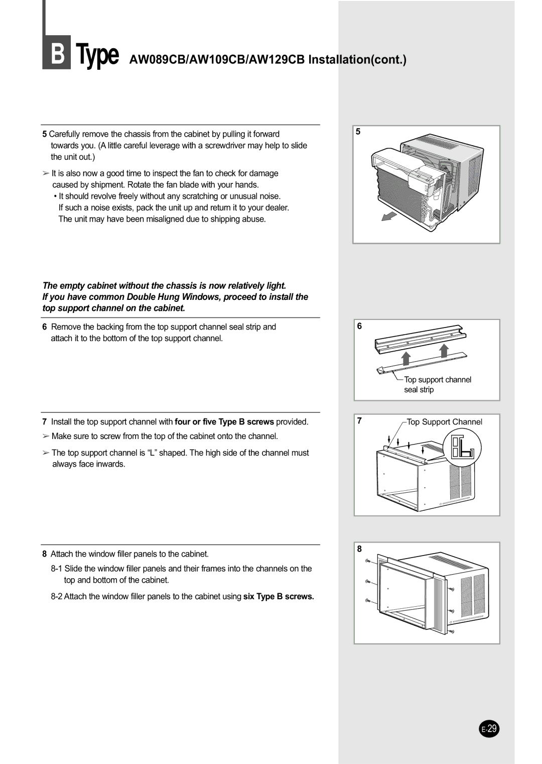 Samsung AW089CB manual Type $&%$&%$&%,QVWDOODWLRQFRQW., DwwdfkLwWrWkhErwwrpRiWkhWrsVxssruwFkdqqho 