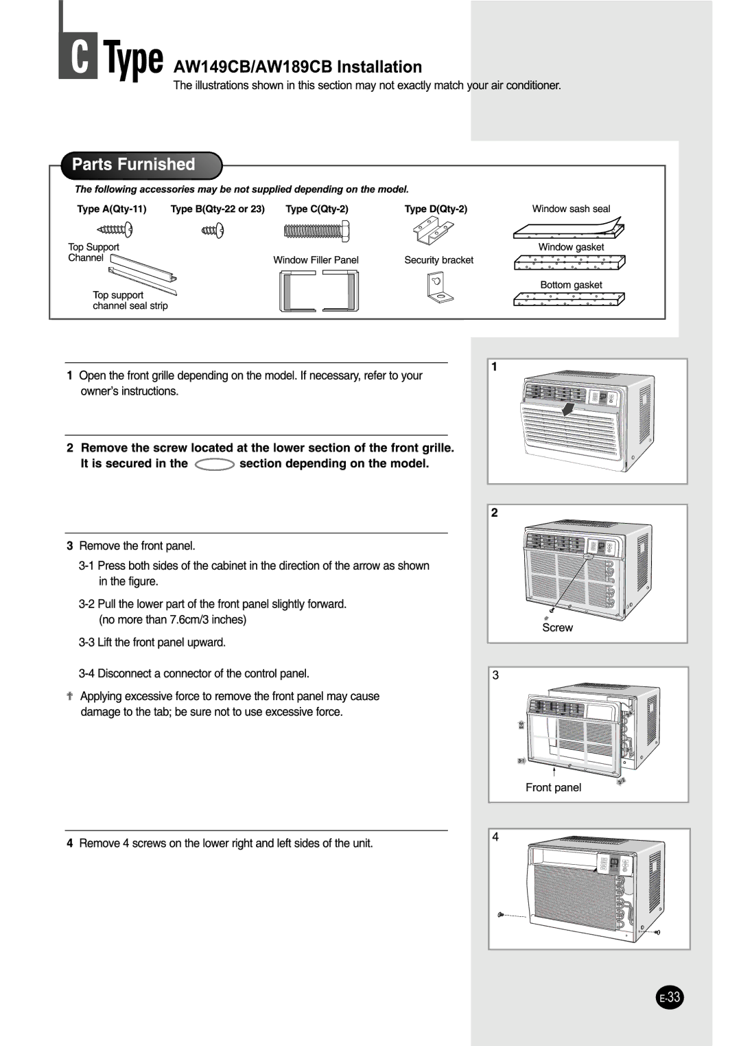 Samsung AW149CB, AW069CB, AW189CB, AW129CB, AW109CB, AW089CB manual   