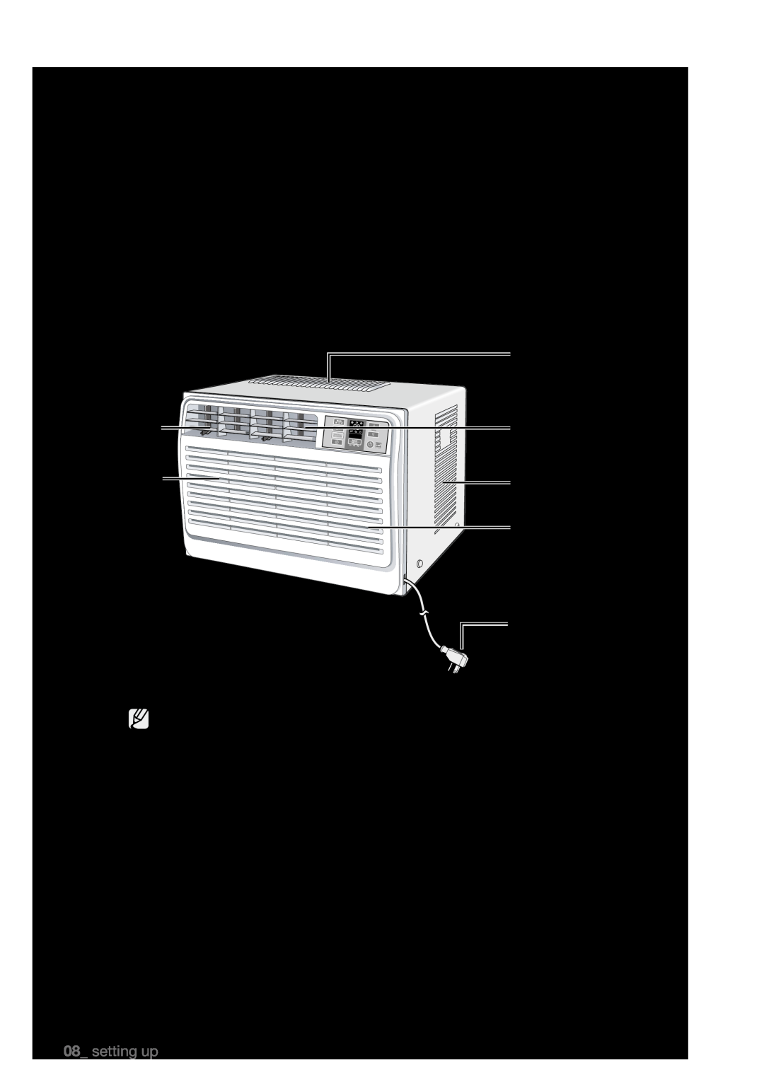 Samsung AW06EDB Series setting up your air conditioner before use, Checking The Parts And The Control Panel, Main parts 
