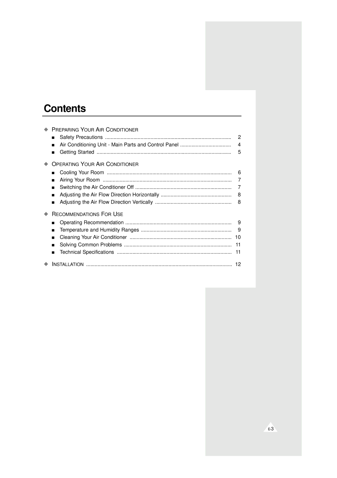 Samsung AW0819, AW0719 manual Contents 