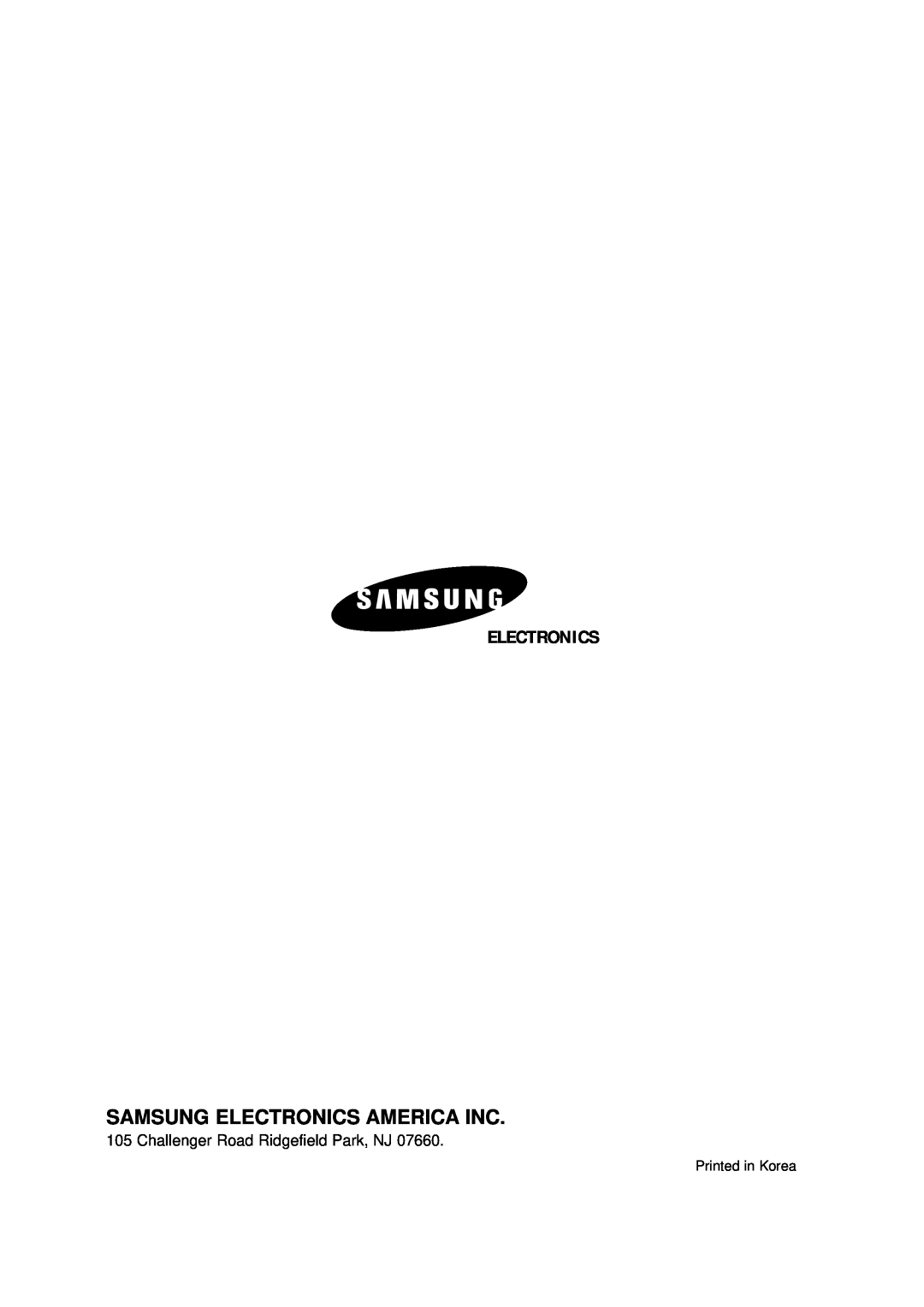 Samsung AW0719, AW0819 manual Challenger Road Ridgefield Park, NJ, Samsung Electronics America Inc 
