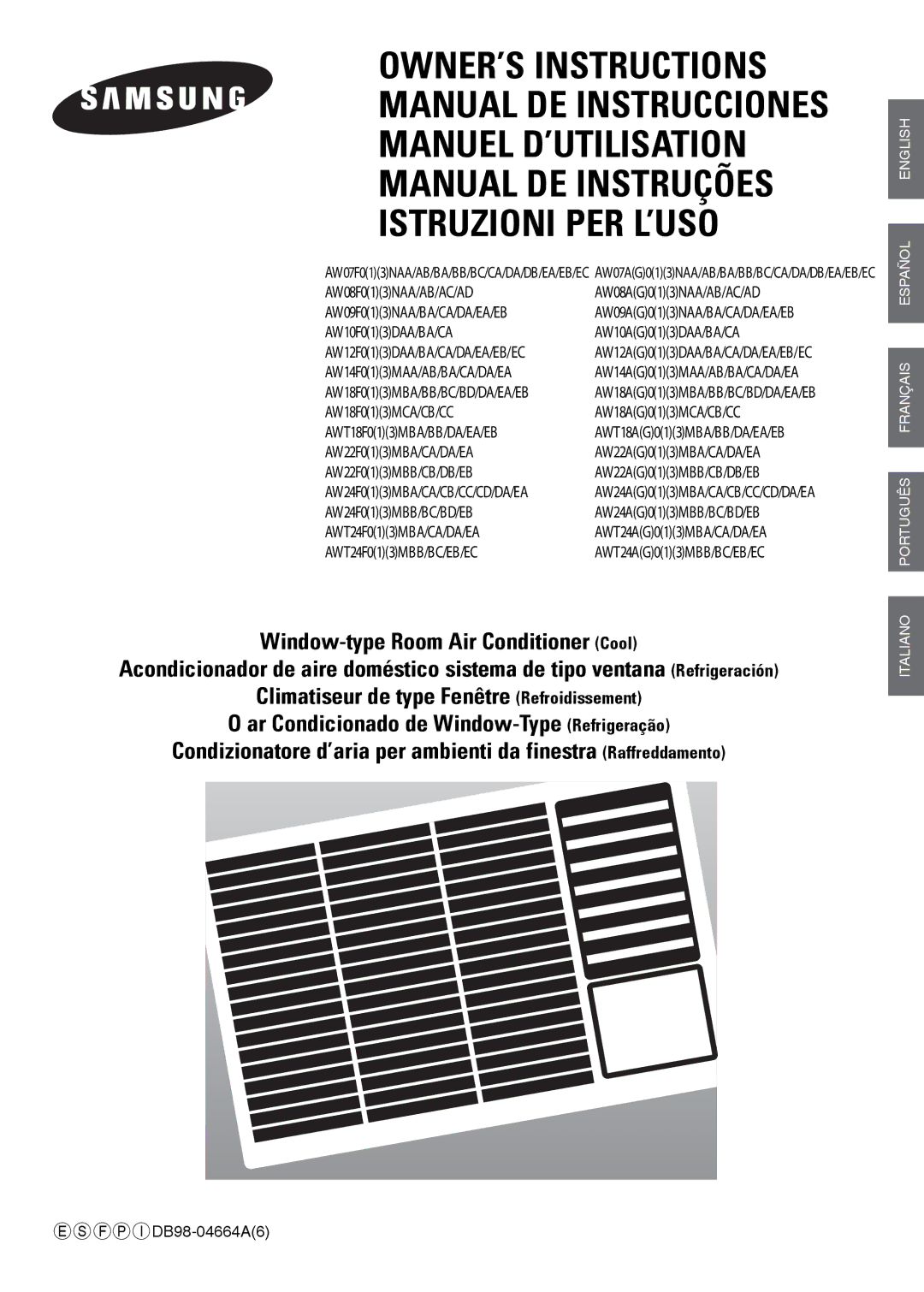 Samsung AW07F0(1)(3)NAA/AB/BA/BB/BC/CA/DA/DB/EA/EB/EC manuel dutilisation OWNER’S Instructions 