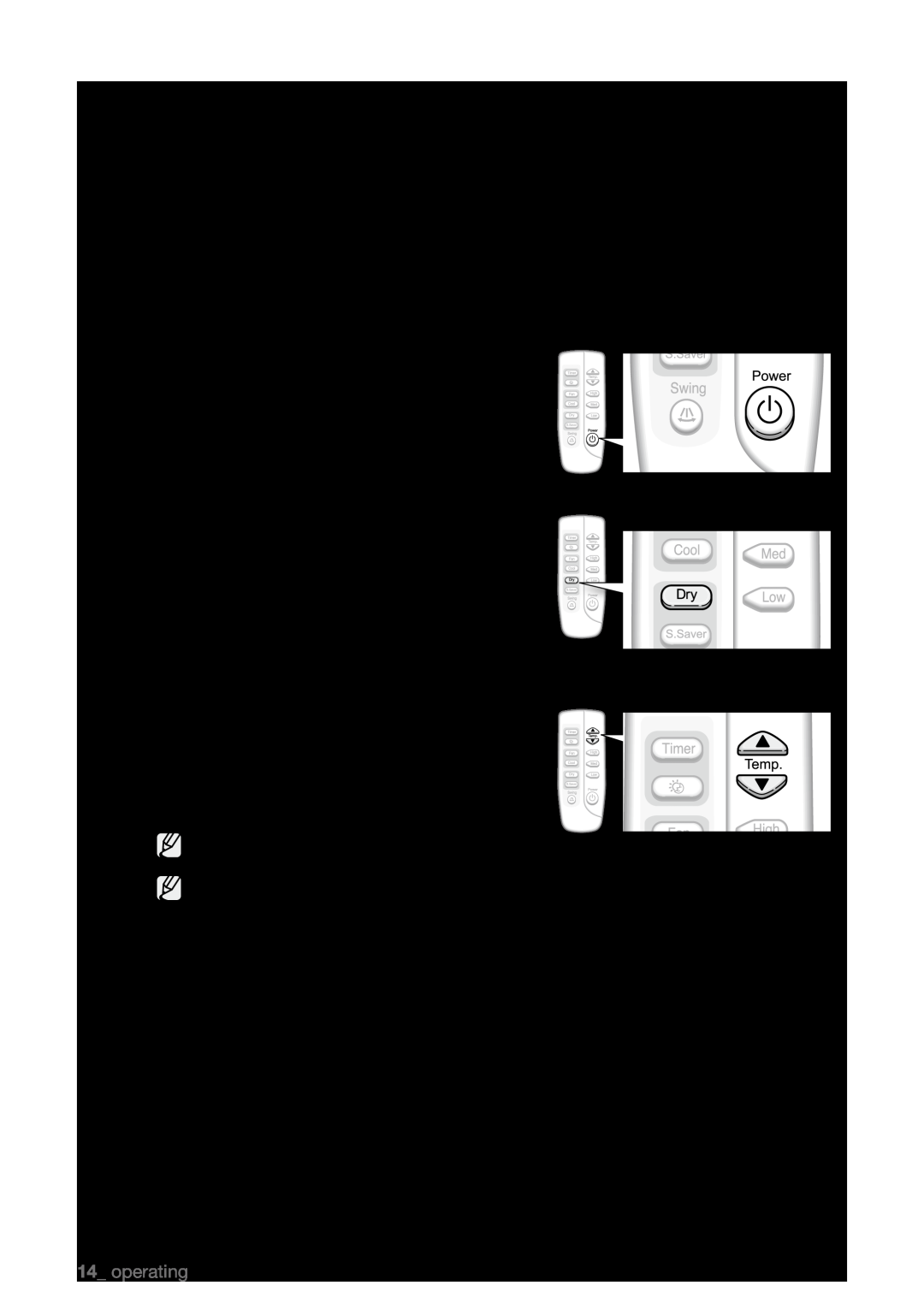 Samsung AW07LH Series, AW09LH Series user manual operating your air conditioner, SELECTING operation MODE 