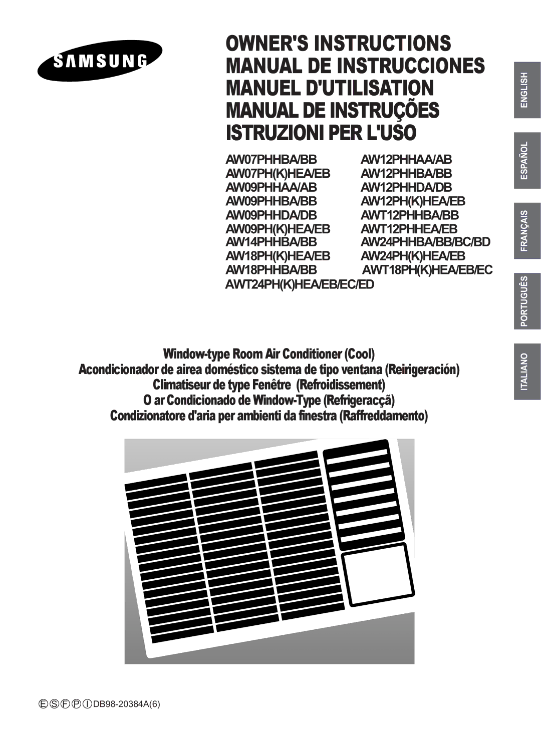 Samsung AW07PHHBA/BB manuel dutilisation Window-type Room Air Conditioner Cool 