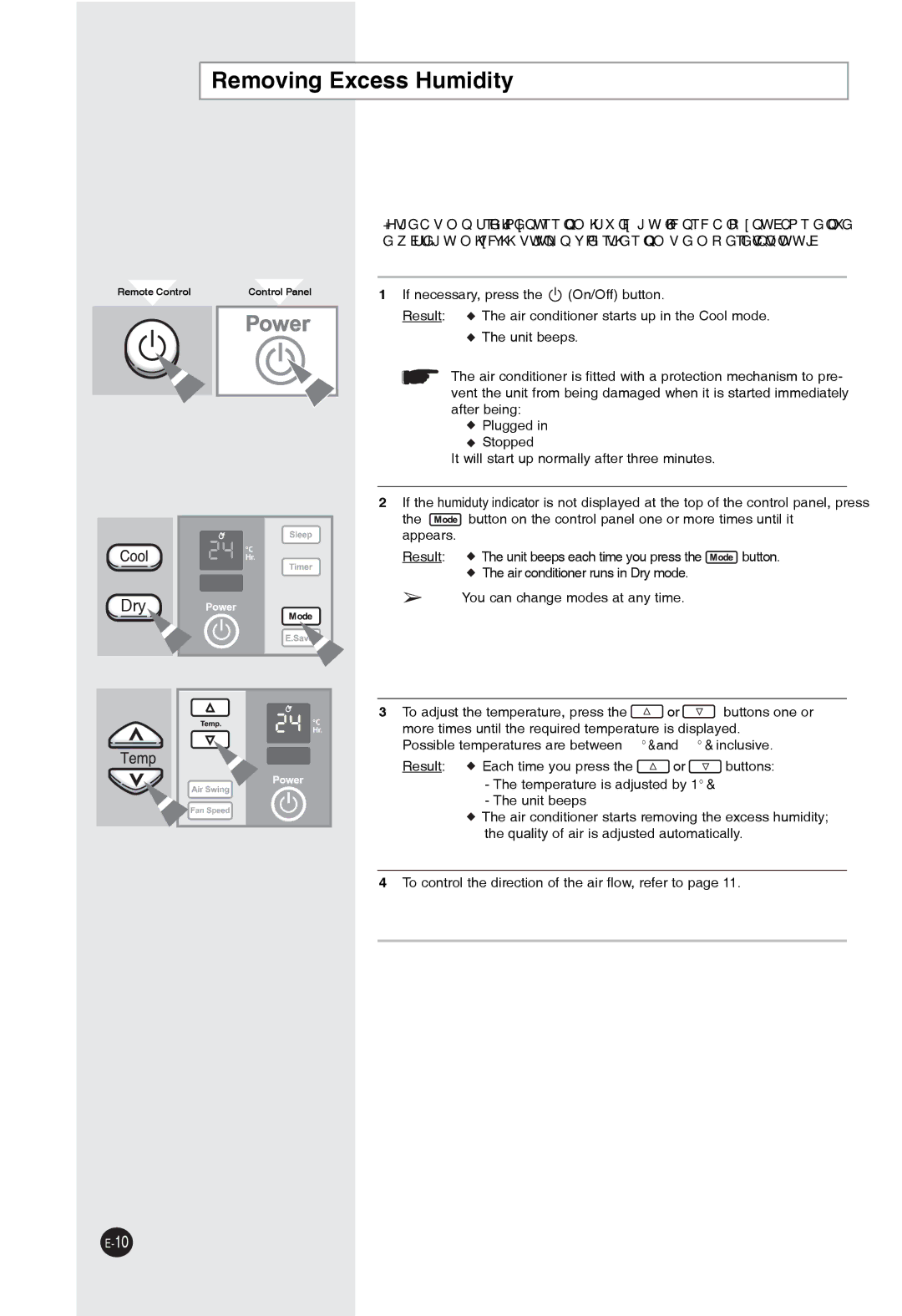 Samsung AW07PHHBA/BB manuel dutilisation Removing Excess Humidity 