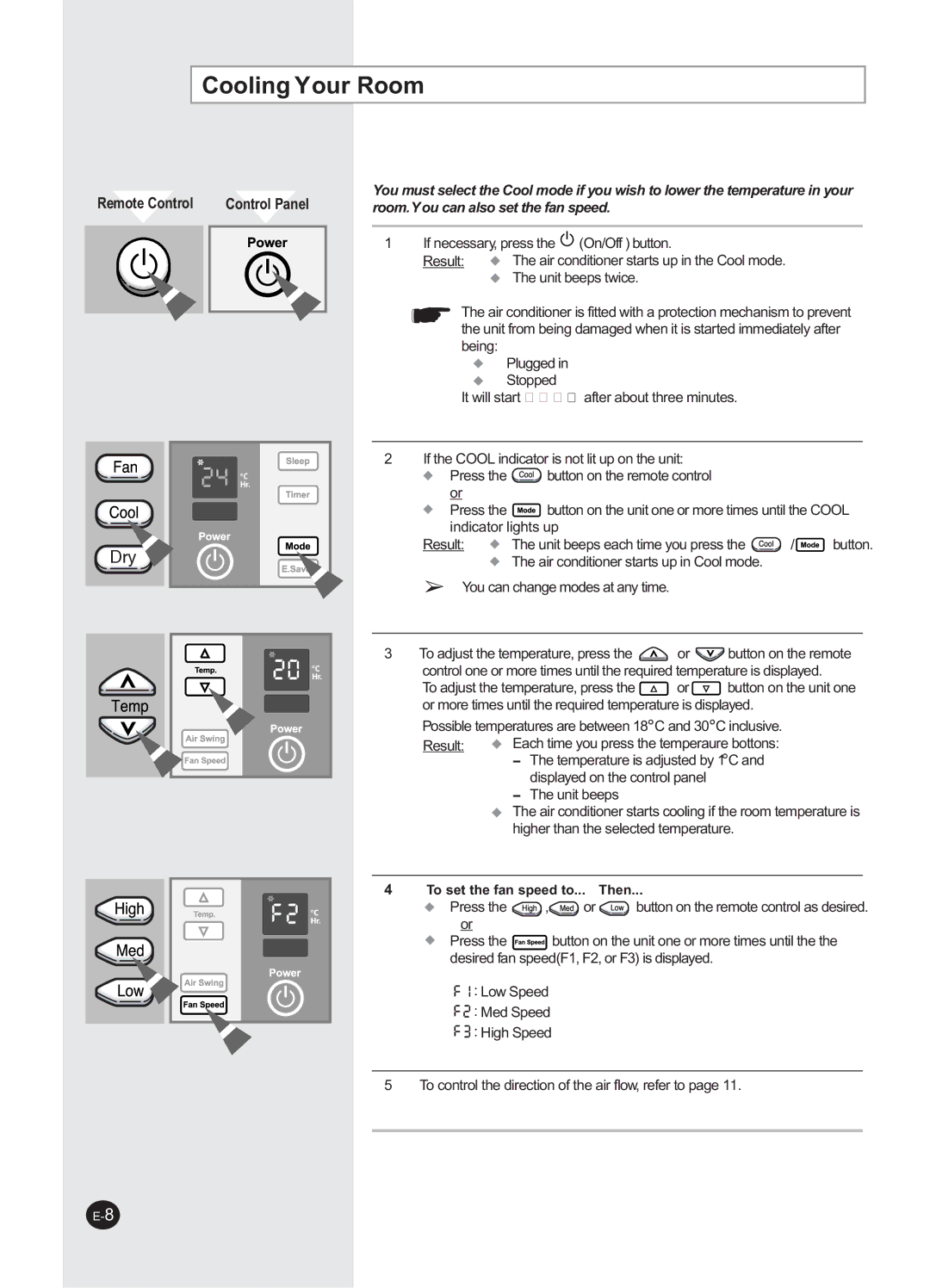 Samsung AW07PHHBA/BB manuel dutilisation Cooling Your Room, Dry 