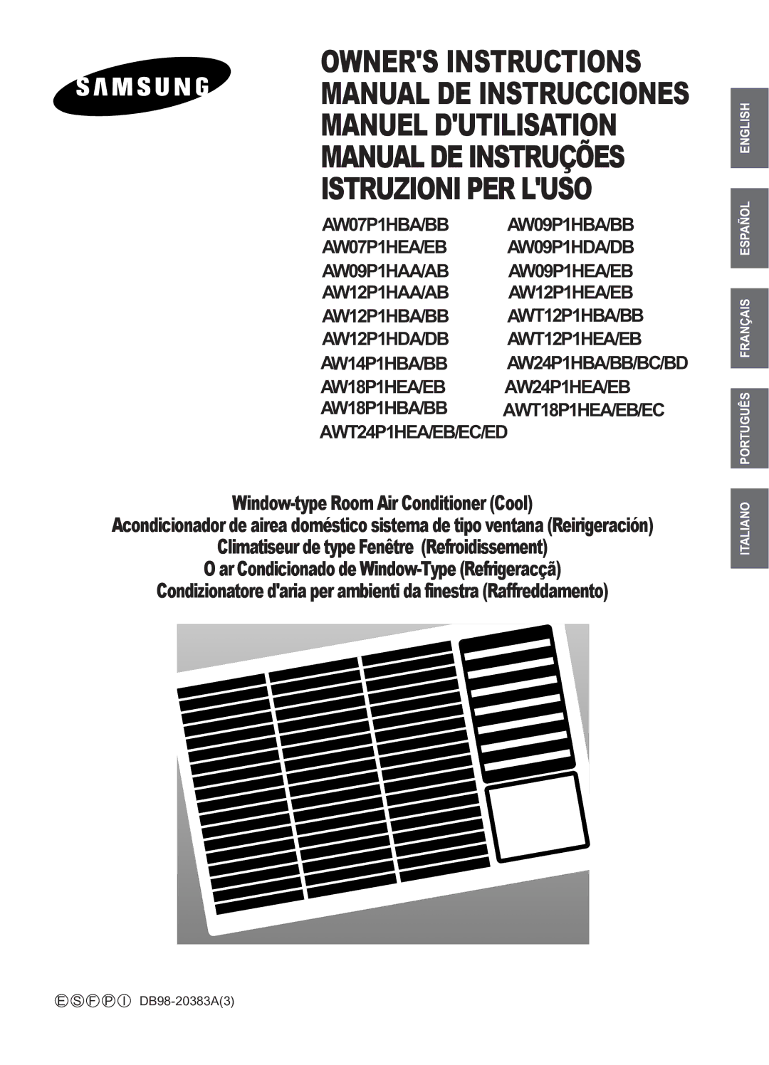 Samsung AW12P1HAA/AB, AW12P1HDA/DB, AW12P1HBA/BB, AWT18P1HEA manuel dutilisation Manual DE Instrucciones Manuel Dutilisation 