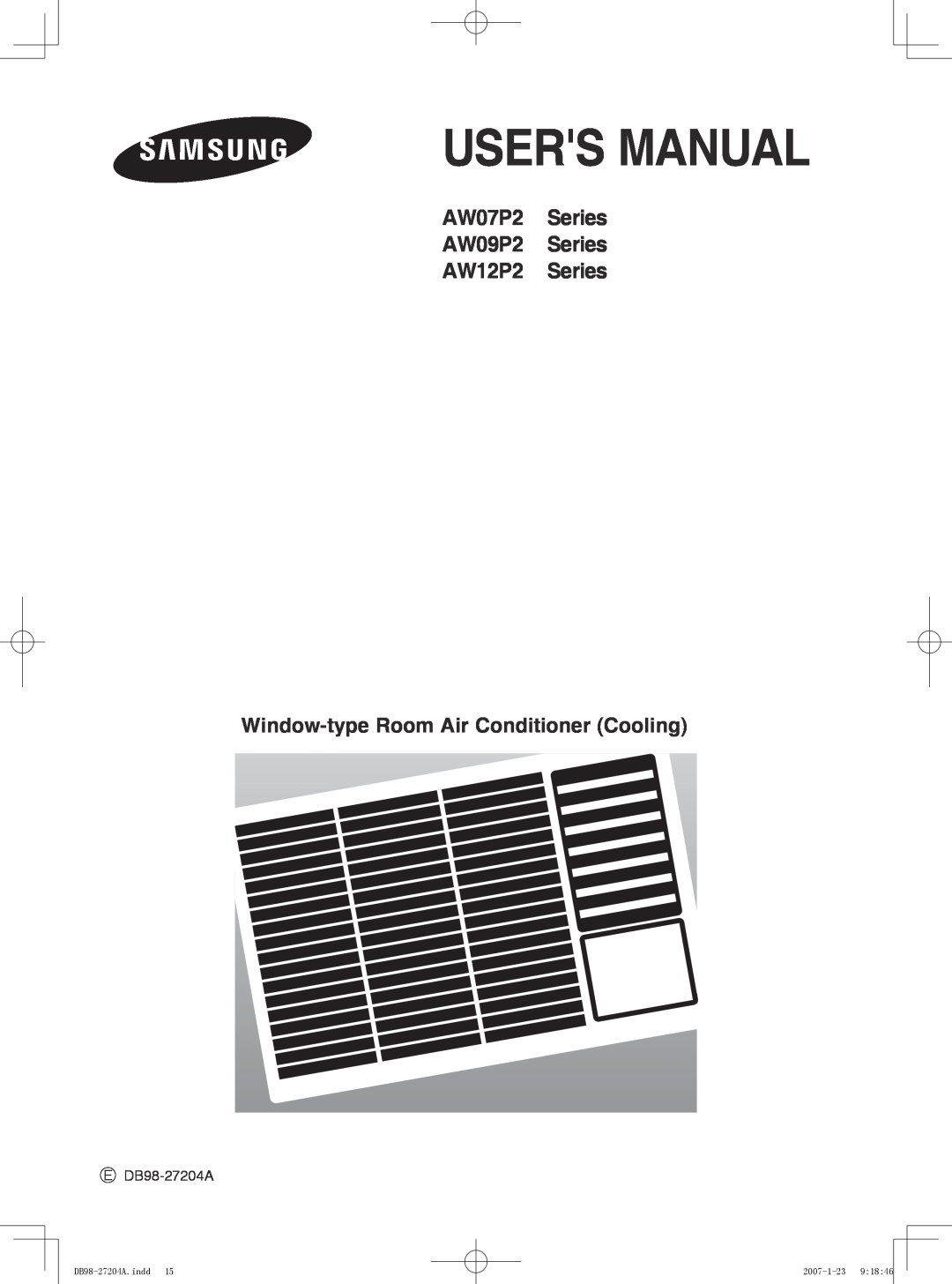 Samsung user manual AW07P2 Series AW09P2 Series AW12P2 Series, Window-typeRoom Air Conditioner Cooling, 2007-1-239 18 