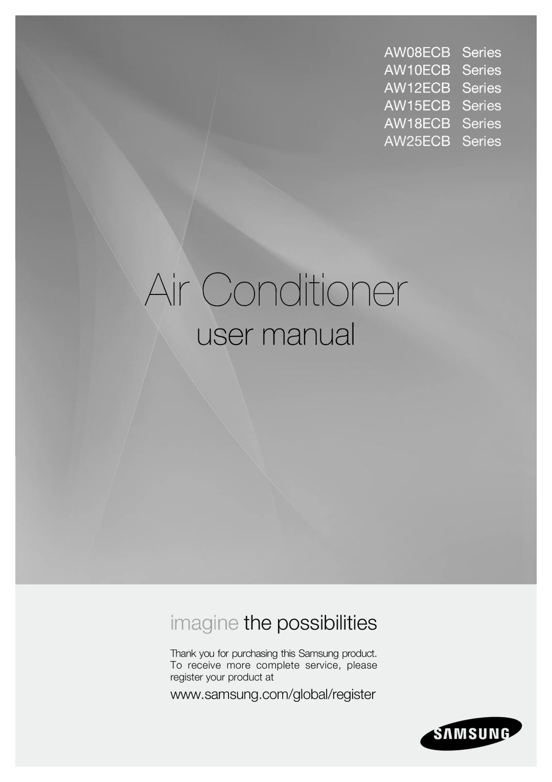 Samsung AW25ECB, AW18ECB, AW15ECB, AW12ECB, AW10ECB, AW08ECB user manual Air Conditioner 