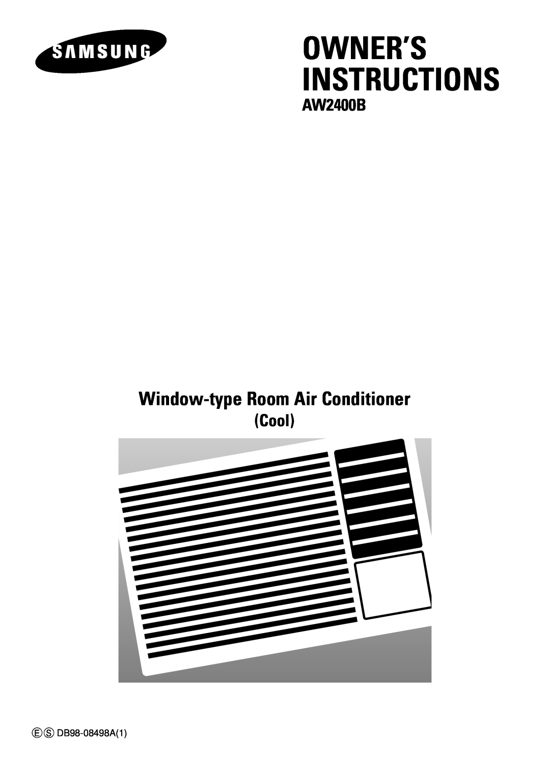 Samsung AW2400B manual Owner’S Instructions, Window-typeRoom Air Conditioner, Cool 