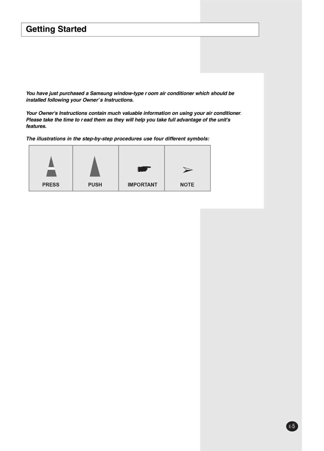 Samsung AW2402M manual Getting Started 