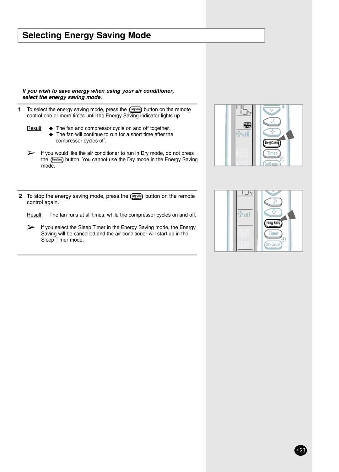 Samsung AW2492L manual Selecting Energy Saving Mode 