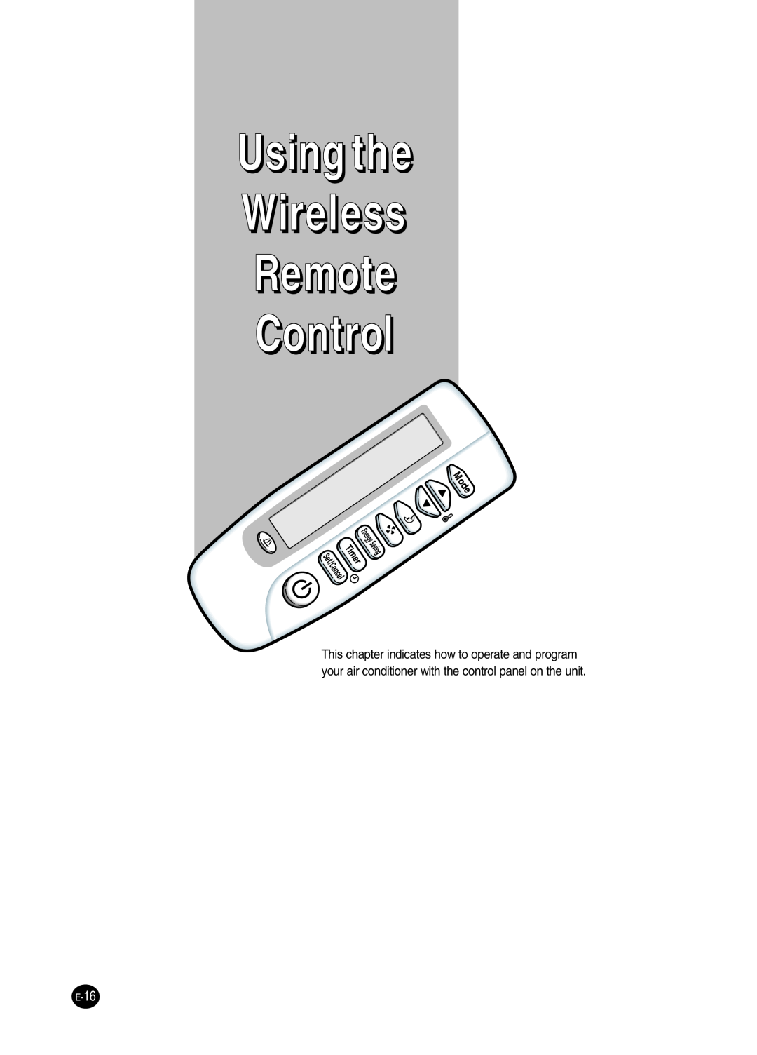 Samsung AW2492L manual Using the Wireless Remote Control, EE-16-8 