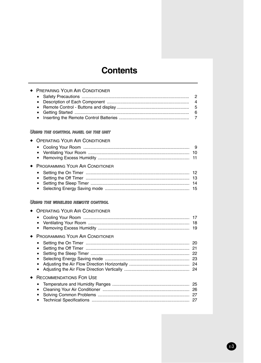 Samsung AW2492L manual Contents 