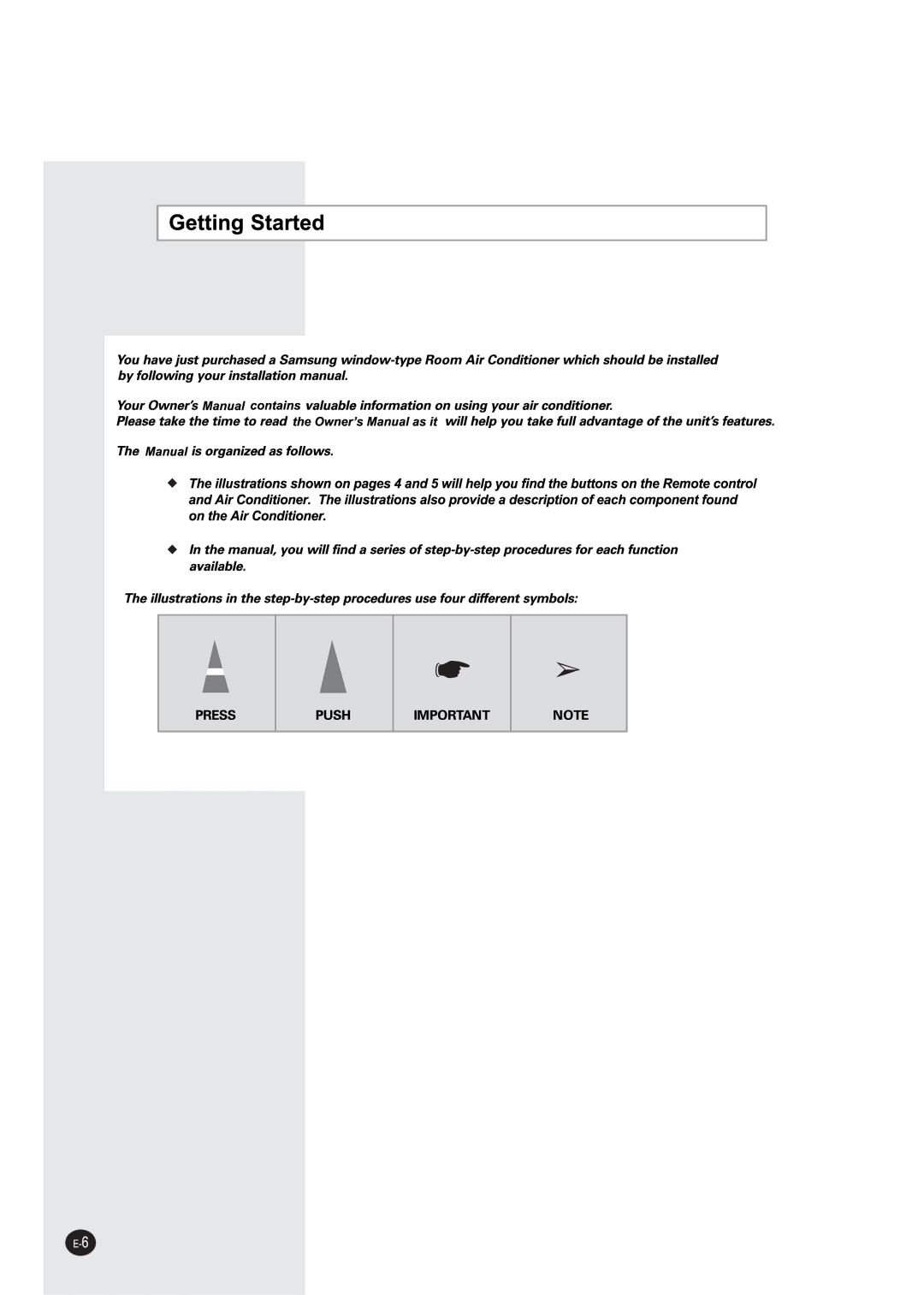 Samsung AW25ECB7 manual 