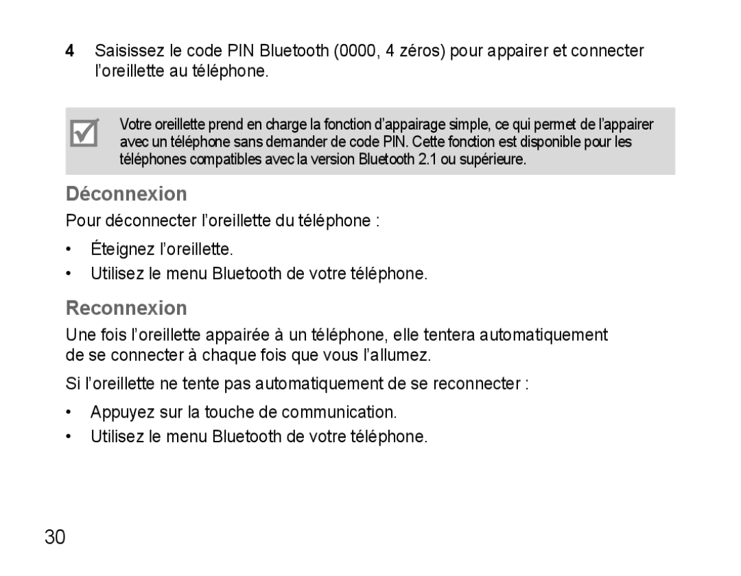 Samsung AWEP470EBECEUR, AWEP470EBECXEF, AWEP470EBECXET, AWEP470EBECFOP, AWEP475EBECFOP manual Déconnexion, Reconnexion 