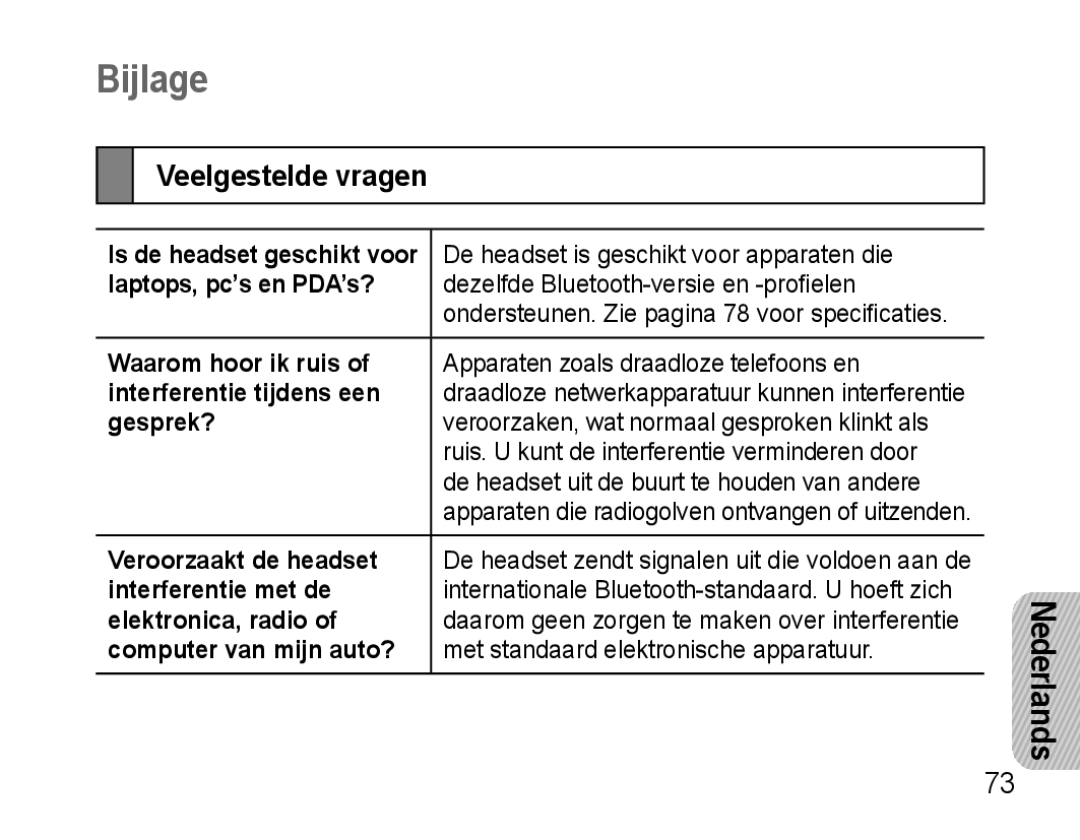 Samsung AWEP470EBECSER, AWEP470EBECXEF, AWEP470EBECXET, AWEP470EBECFOP, AWEP475EBECFOP manual Bijlage, Veelgestelde vragen 