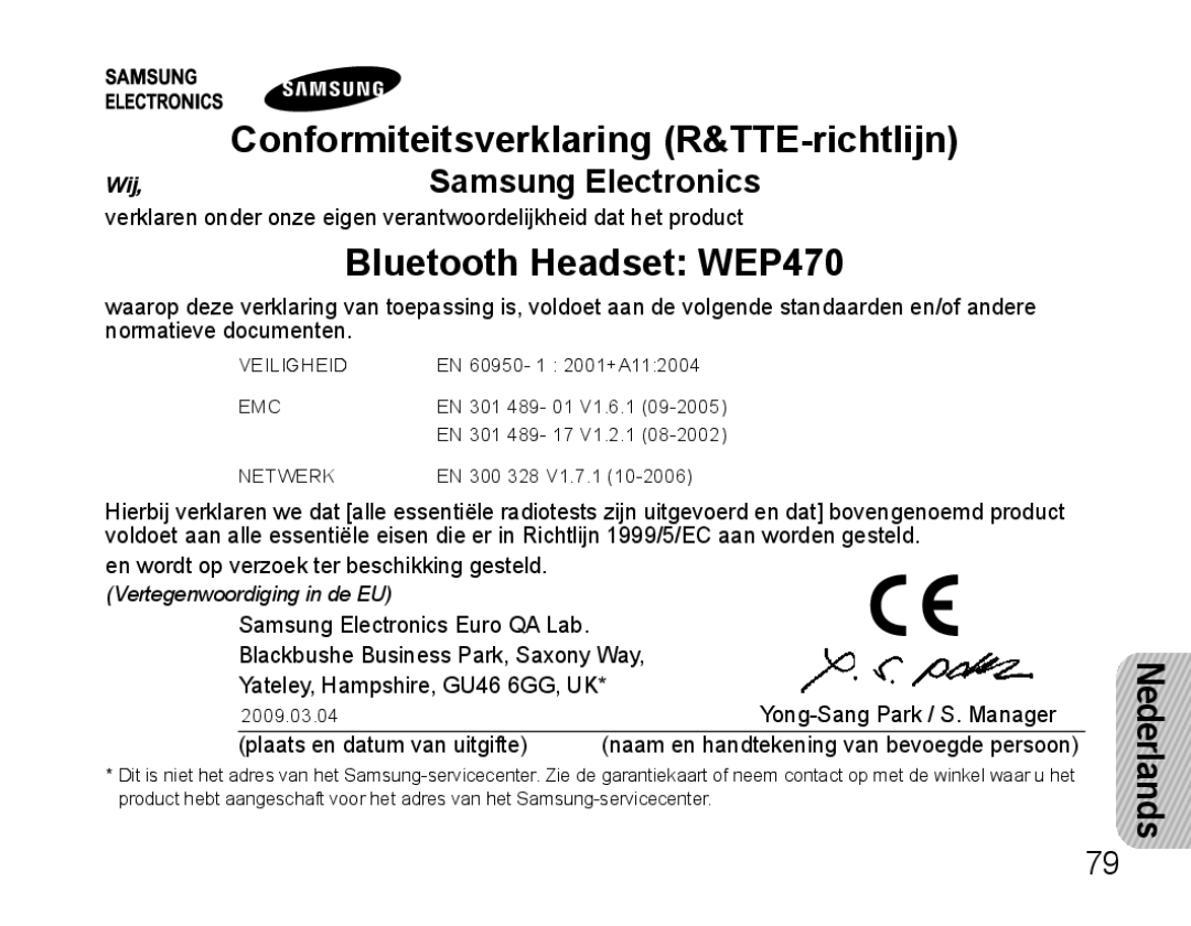 Samsung AWEP470EBECEUR, AWEP470EBECXEF, AWEP470EBECXET, AWEP470EBECFOP, AWEP475EBECFOP manual Samsung Electronics, Emc 