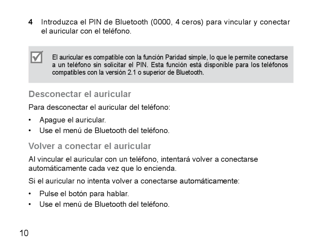 Samsung AWEP470EBECFOP, AWEP470EBECXET, AWEP475EBECFOP manual Desconectar el auricular, Volver a conectar el auricular 