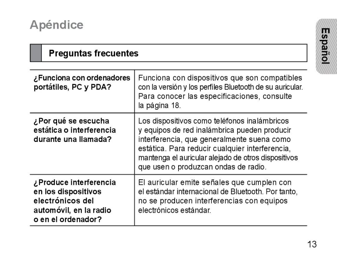 Samsung AWEP470EBECFOP, AWEP470EBECXET, AWEP475EBECFOP manual Apéndice, Preguntas frecuentes 