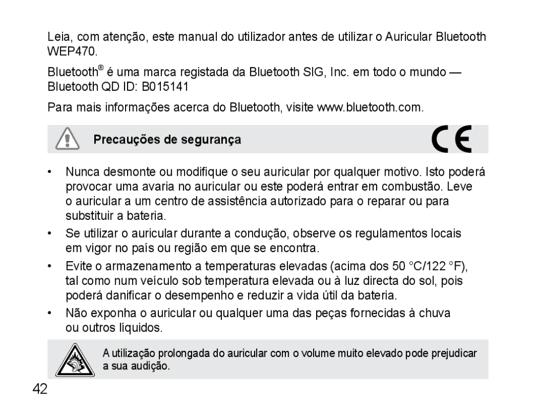 Samsung AWEP470EBECXET, AWEP470EBECFOP, AWEP475EBECFOP manual Precauções de segurança 