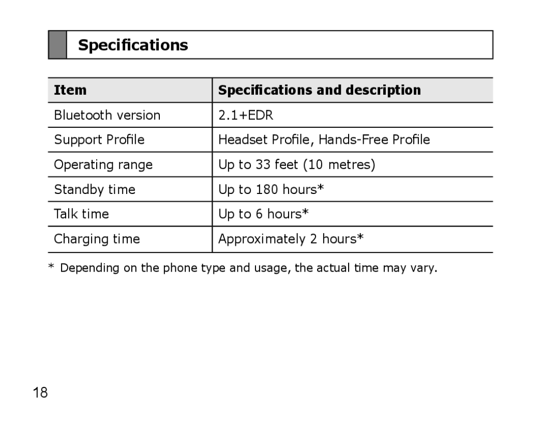 Samsung AWEP475ESECXEH, AWEP475ESECXET, AWEP475ESECEUR, AWEP475ESECSER manual Specifications and description 