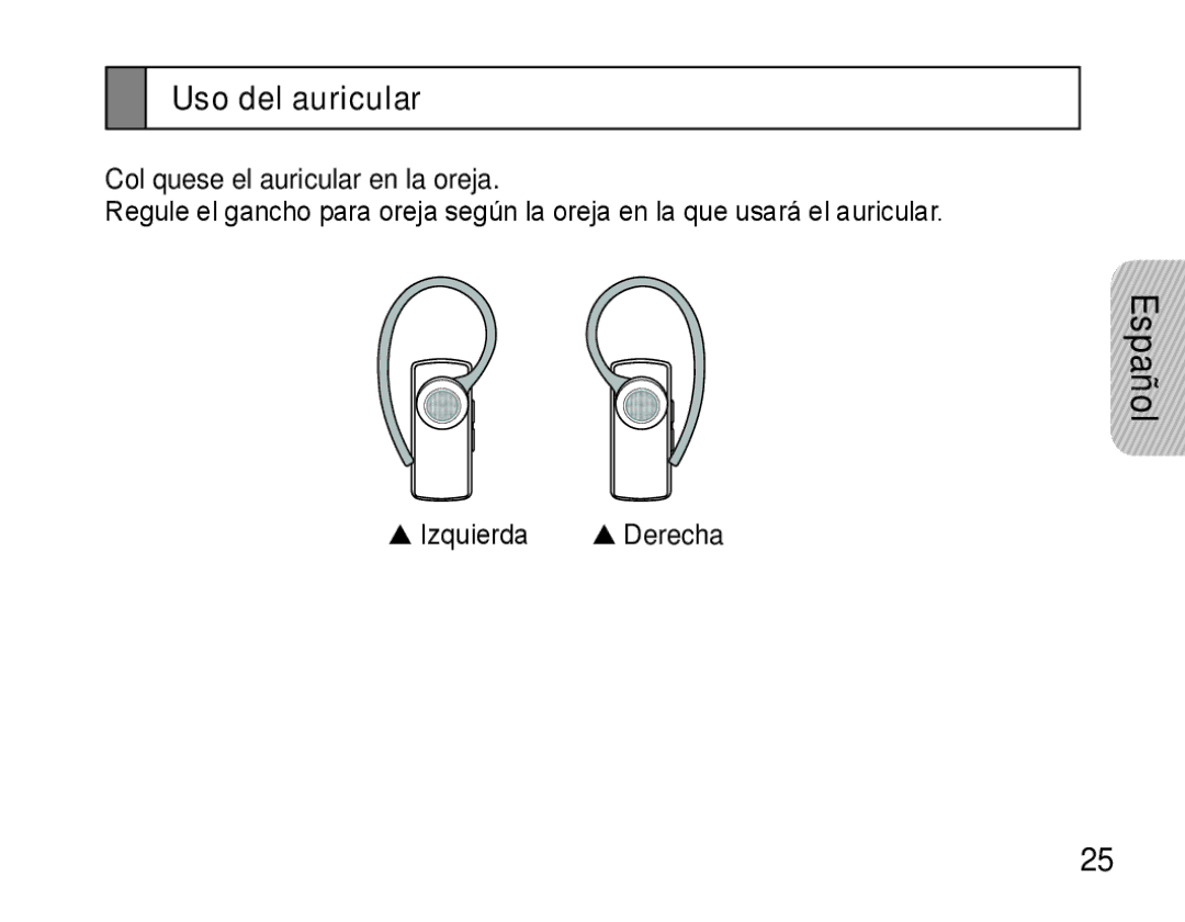 Samsung AWEP475ESECXET, AWEP475ESECXEH, AWEP475ESECEUR, AWEP475ESECSER manual Uso del auricular 