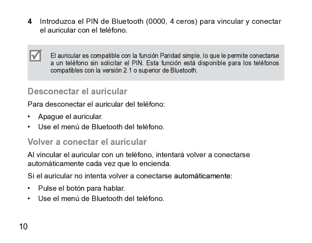 Samsung AWEP475ESECXET manual Desconectar el auricular, Volver a conectar el auricular 