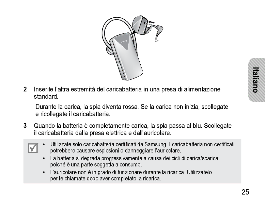 Samsung AWEP475ESECXET manual Italiano 