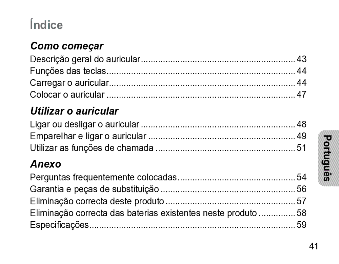 Samsung AWEP475ESECXET manual Índice 