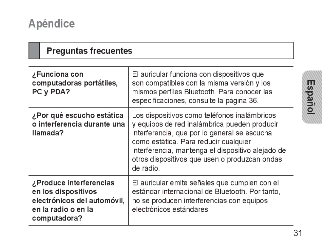 Samsung AWEP490PPECSTA, GH68-25765A manual Apéndice, Preguntas frecuentes 